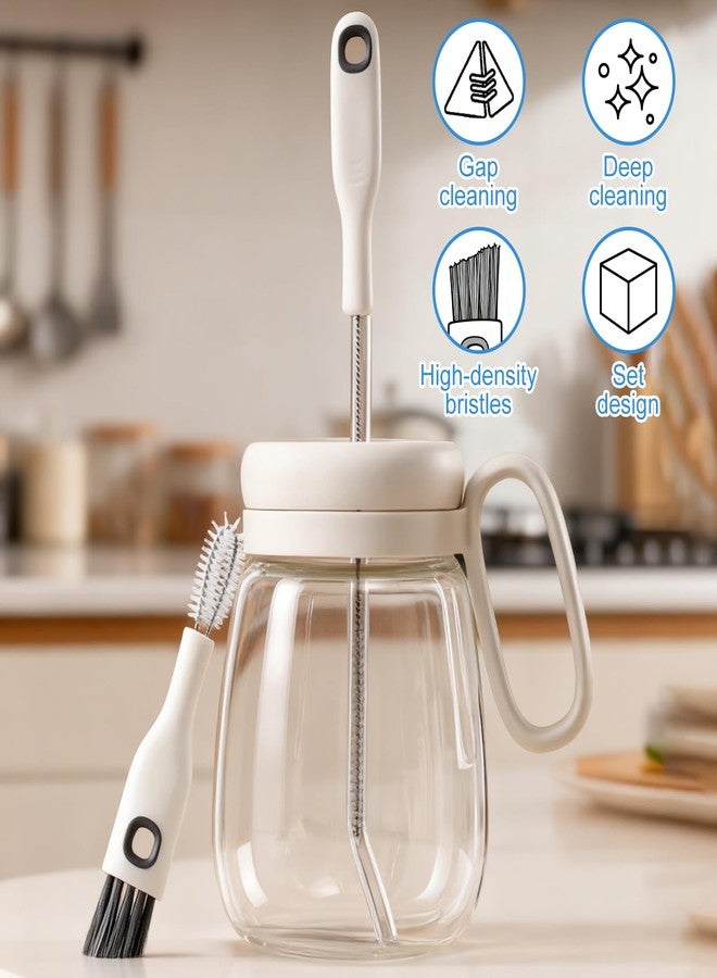 LUSTRIB 2pcs Cup Lid Cleaning Brush Set, Multifunctional Gap Cleaner & Straw Brush with Long Narrow and Short Wide Brushes, Portable Bottle Cleaning Kit for Baby Bottle, Sippy Cup, Teapot Spout, Tumbler Tubes - Image 4